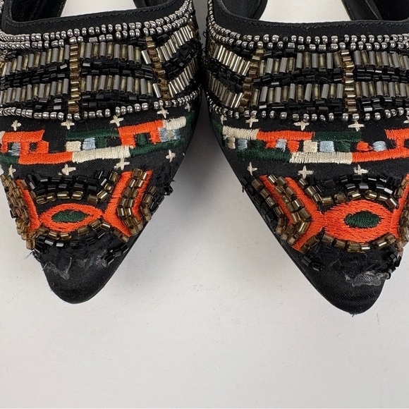 Alice and Olivia Bead Embellished Black Flats - Picture 4 of 7